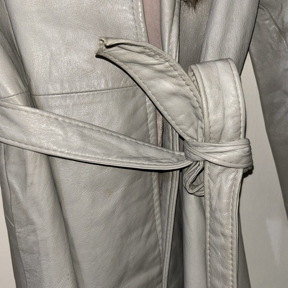 EC Peter Caruso Genuine Leather sz 14 fur top belt jacket - Picture 4 of 16